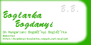 boglarka bogdanyi business card